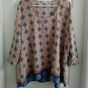 3/4 sleeve boho top